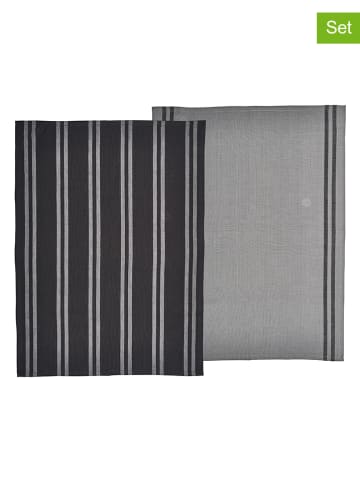 SÖDAHL 2er-Set: Geschirrtücher "Soft Tools" in Grau/ Schwarz