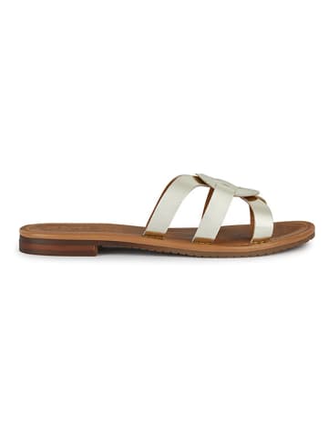 Geox Leren slippers "Sozy" goudkleurig