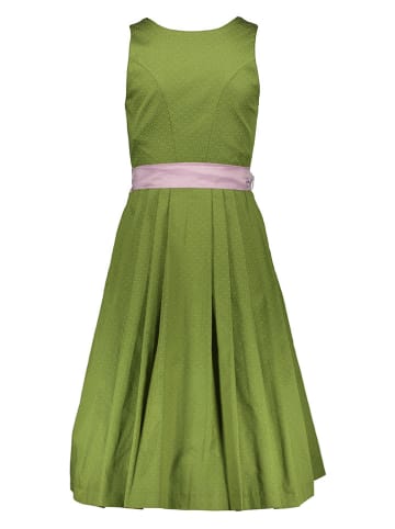 Turi Landhaus Dirndl in Grün/ Beige