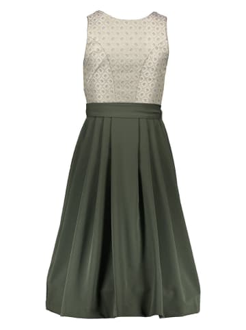 Turi Landhaus Dirndl in Oliv/ Beige