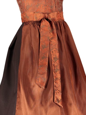 Turi Landhaus Dirndl in Braun/ Orange