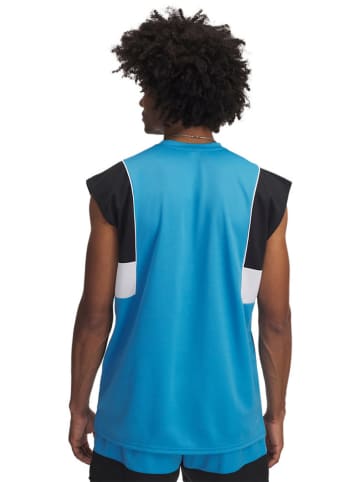 Under Armour Top sportowy w kolorze błękitno-biało-czarnym