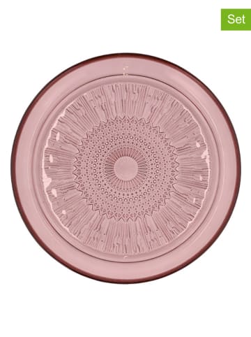 Bitz 6er-Set: Speiseteller "Kusintha" in Pink - Ø 25 cm