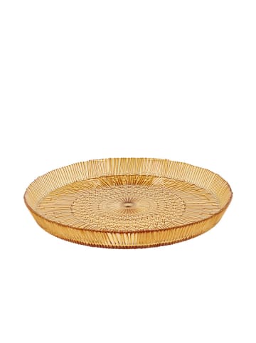 Lyngby Glas Serveerplaat "Kusintha" oranje - Ø 30 cm