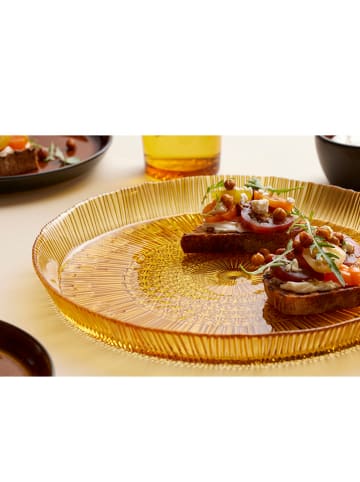 Lyngby Glas Serveerplaat "Kusintha" oranje - Ø 30 cm