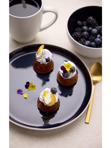 Bitz 6-delige set: dessertborden "Gastro" wit/donkerblauw - Ø 21 cm