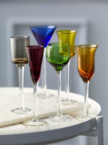 Lyngby Glas 6er-Set: Schnapsgläser in Bunt - (H)16 cm