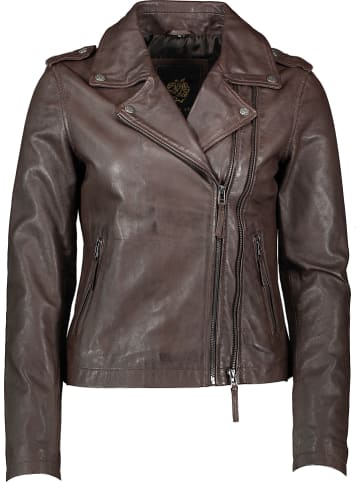 Apple of Eden Lederjacke in Dunkelbraun
