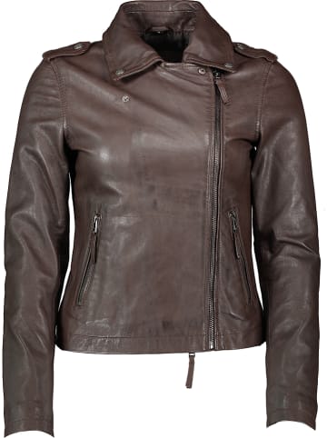 Apple of Eden Skórzana kurtka w kolorze ciemnobrązowym