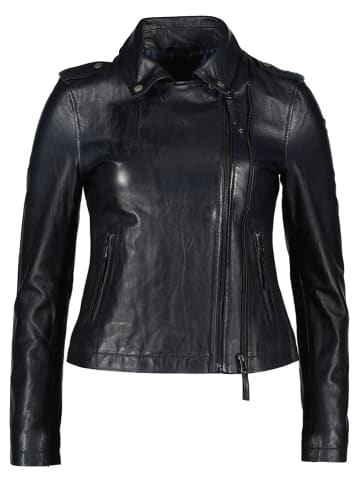 Apple of Eden Leren jas donkerblauw