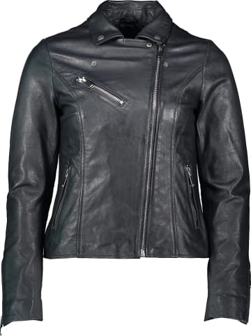 Apple of Eden Leren jas donkerblauw