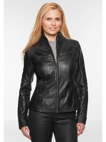 7eleven Skórzana kurtka w kolorze czarnym