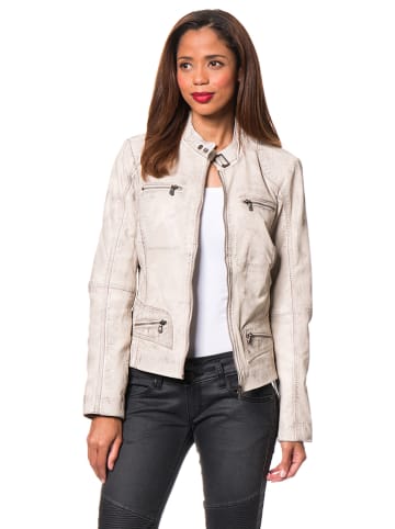 7eleven Skórzana kurtka "Katta" w kolorze kremowym