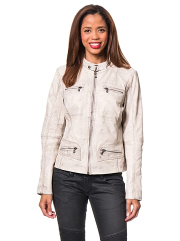 7eleven Skórzana kurtka "Katta" w kolorze kremowym