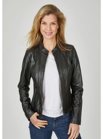 7eleven Skórzana kurtka w kolorze czarnym