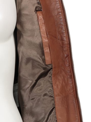 7eleven Skórzana kurtka "Leika" w kolorze jasnobrązowym