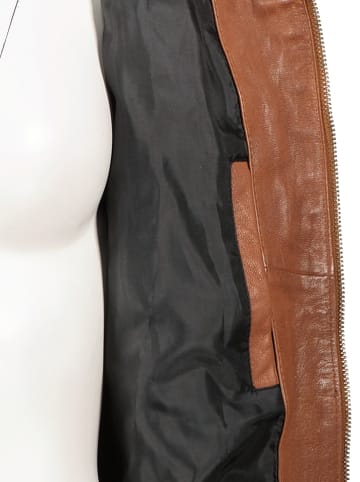 HIS Leren jas cognackleurig