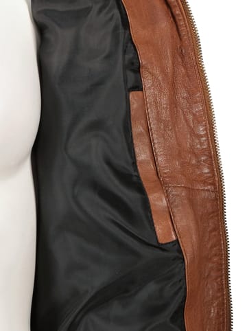 HIS Leren jas cognackleurig