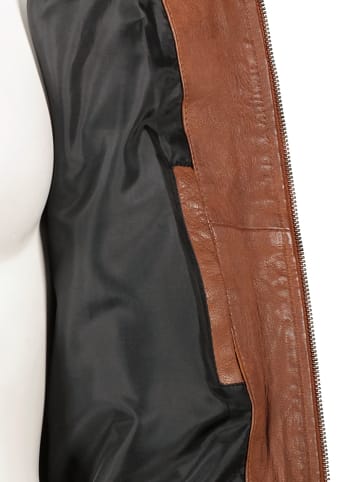 HIS Leren jas cognackleurig