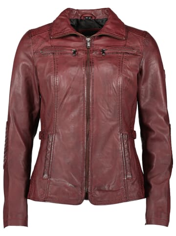 HIS Skórzana kurtka w kolorze bordowym