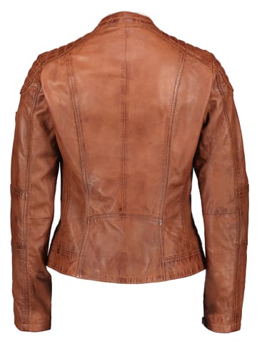 HIS Leren jas cognackleurig