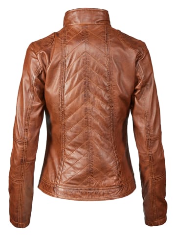 7eleven Skórzana kurtka w kolorze jasnobrązowym