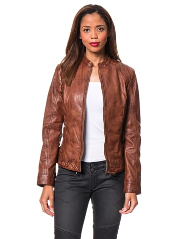 7eleven Lederjacke "Rostock" in Braun