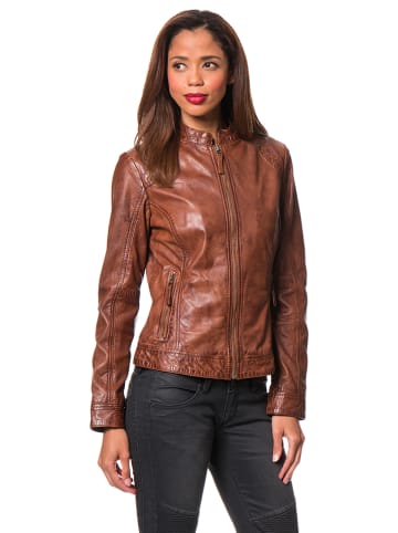 7eleven Lederjacke "Rostock" in Braun