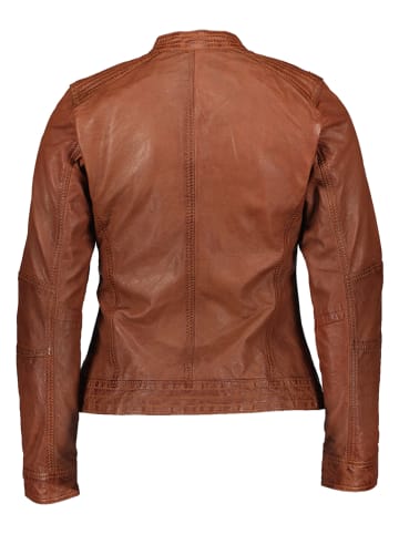 7eleven Skórzana kurtka "Salina" w kolorze jasnobrązowym