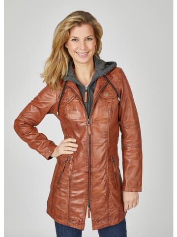 7eleven Skórzany płaszcz w kolorze jasnobrązowym