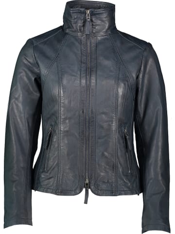 7eleven Skórzana kurtka "Serace" w kolorze granatowym