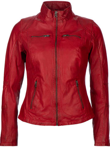 7eleven Skórzana kurtka "Sevana" w kolorze czerwonym