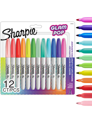 Sharpie Markery permanentne (12 szt.) "Fine Glam Pop" w różnych kolorach