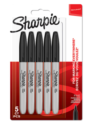 Sharpie Permanentmarker ''Fine'' in Schwarz - 5 Stück