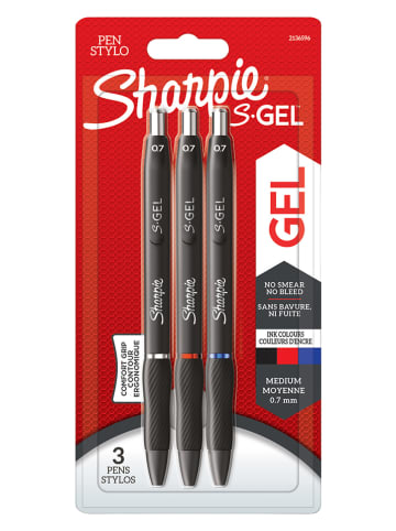 Sharpie Długopisy żelowe (3 szt.) "S-GEL" w kolorze niebieskim, czerwonym i czarnym