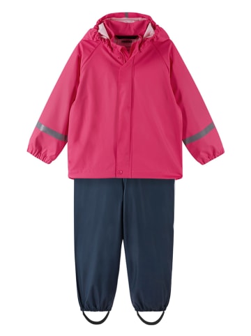 Reima 2tlg. Regenoutfit "Tihku" in Pink/ Dunkelblau