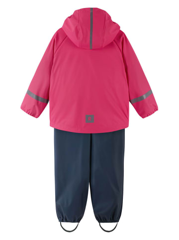 Reima 2tlg. Regenoutfit "Tihku" in Pink/ Dunkelblau