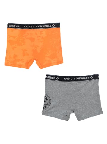 Converse 2er-Set: Boxershorts in Grau/ Orange