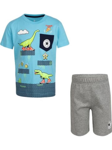 Converse 2-delige outfit turquoise/grijs