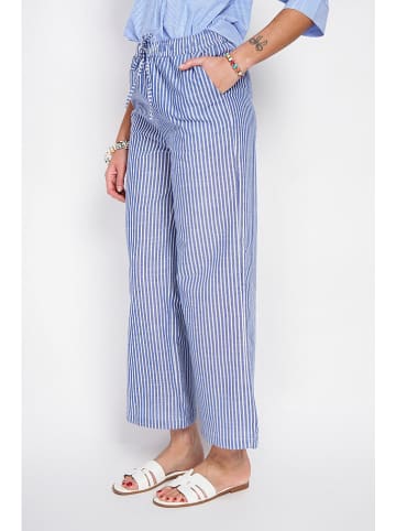 William de Faye Spodnie w kolorze niebiesko-białym