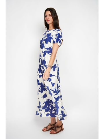 William de Faye Kleid in Weiß/ Dunkelblau