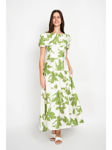 William de Faye Kleid in Weiß/ Grün