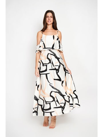 William de Faye Kleid in Weiß/ Beige/ Schwarz