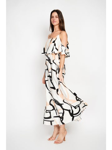 William de Faye Kleid in Weiß/ Beige/ Schwarz