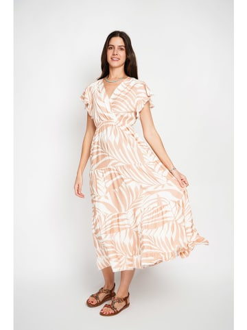 William de Faye Kleid in Beige/ Weiß
