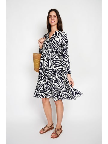 William de Faye Sukienka w kolorze granatowo-białym