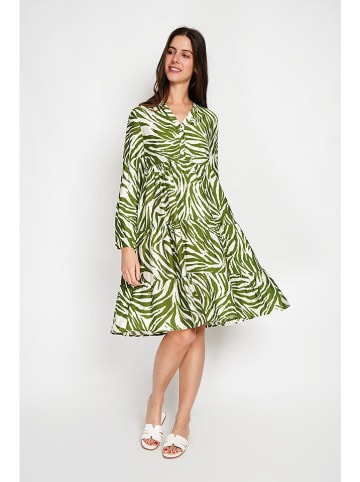 William de Faye Kleid in Grün/ Weiß