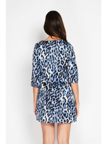 William de Faye Kleid in Dunkelblau/ Weiß