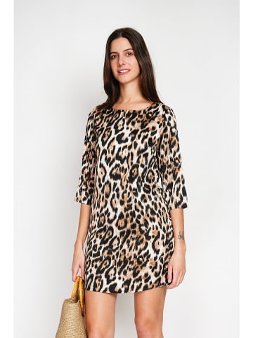 William de Faye Sukienka w kolorze jasnobrązowo-biało-czarnym