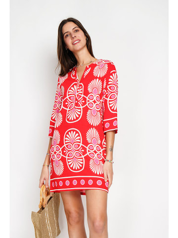 William de Faye Kleid in Rot/ Weiß